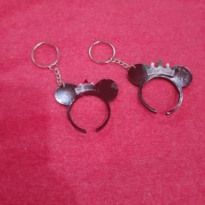 Minnie and Mickey Mouse Ears Keychain